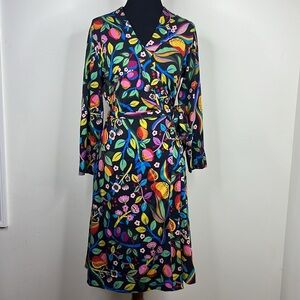 TUCKER NYC Jersey Wrap Dress in Fruit of Abundance XS